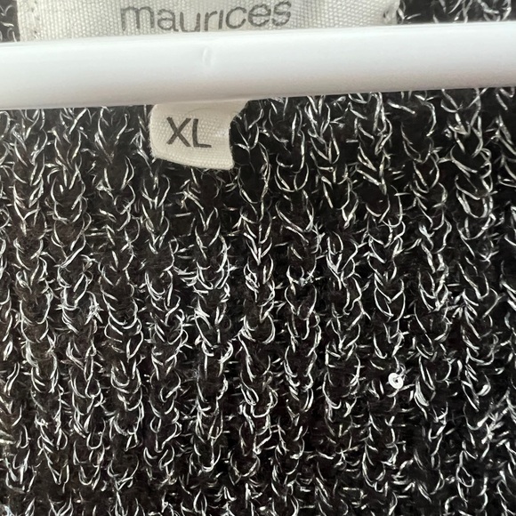 Maurices Black and Silver V-Neck Sweater - Picture 4 of 6